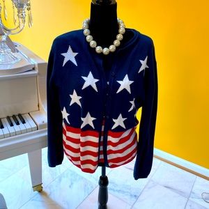 US Flag cardigan sweater